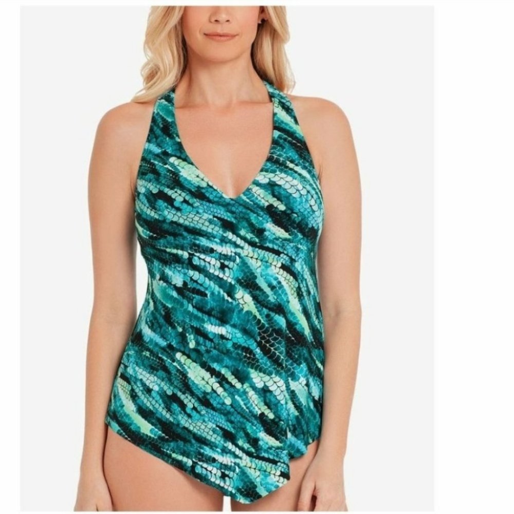 MAGICSUIT Aquarius Taylor Blue Tankini Swim Top